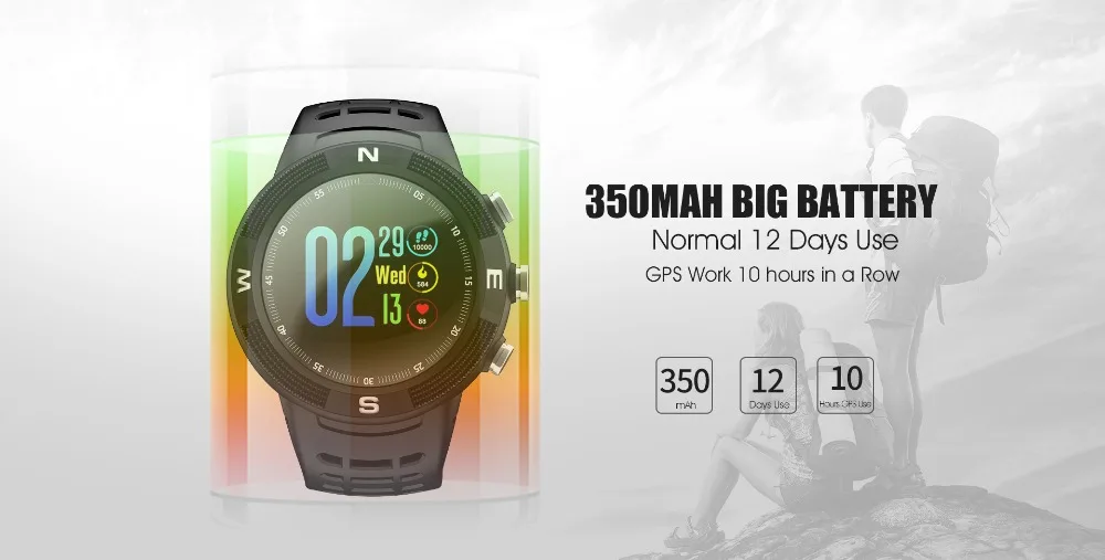 Gps Смарт-часы F18 с цветным экраном и большой батареей, Монитор скорости слуха IP68, водонепроницаемые мужские и женские спортивные Смарт-часы для ios android