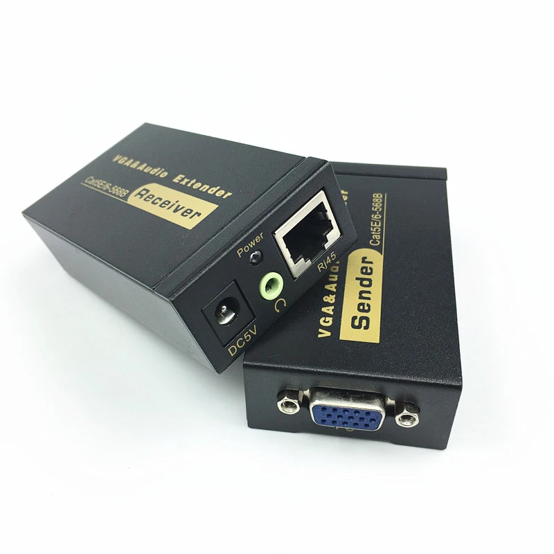 VGA UTP удлинитель VGA AV Ретранслятор с аудио cat5e/6 кабель до 100 м с аудио адаптером питания AVCVE100