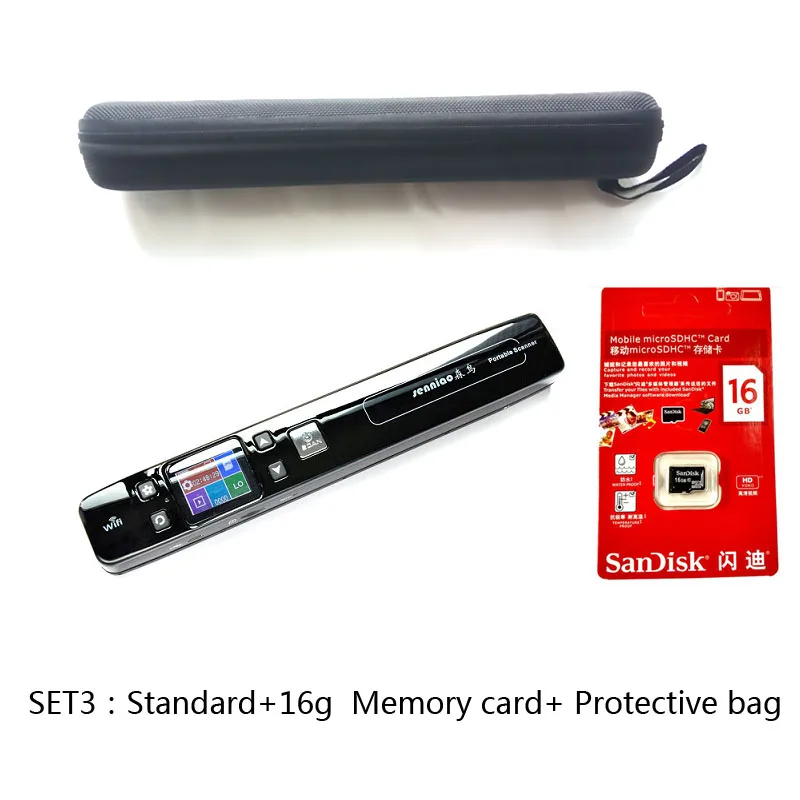 Senniao SN910W удобный портативный сканер A4JPG и PDF HD1050dpi двойной ролик нулевой маржи книга WiFi автоматический синтез большого изображения - Цвет: SET3