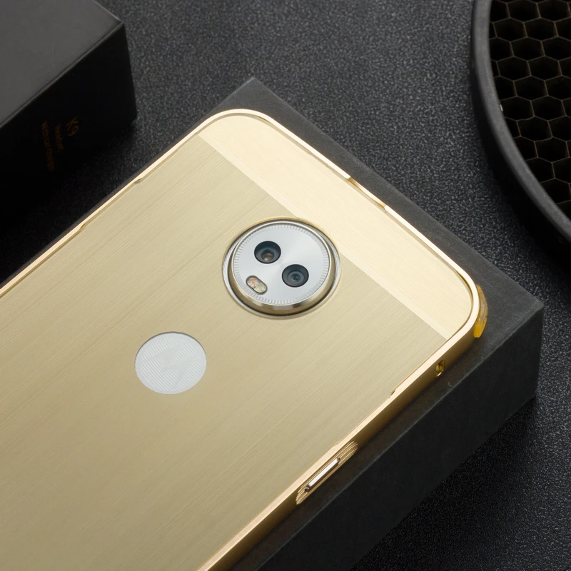 For Motorola Moto Z3 Play Case Aluminum Metal Bumper Brushed PC Hard Back Shockproof Skin Cover |