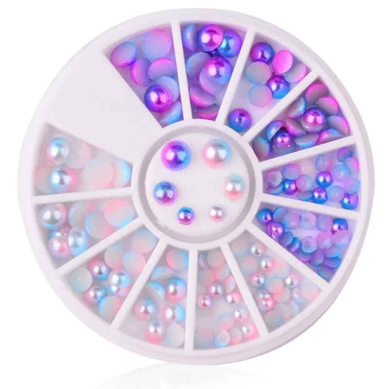 

1 @ # Новые красочные блестящие круглые ультратонкие блестки, красочные блестящие Типсы для ногтевого дизайна, УФ-гель, 3D декоративный Маникю...