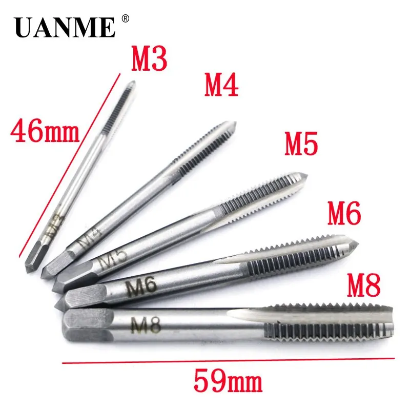 UANME 5Pcs/set T-Handle Ratchet Tap Wrench Machinist Tool Screw Thread Plug M3-M8 | Инструменты
