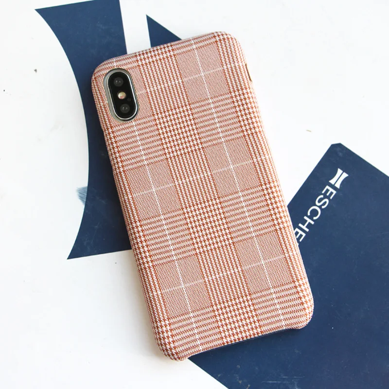 Британский колледж Европейский Стиль чехол для iPhone XS 10S Max XR 7 8 Plus клетчатая ткань