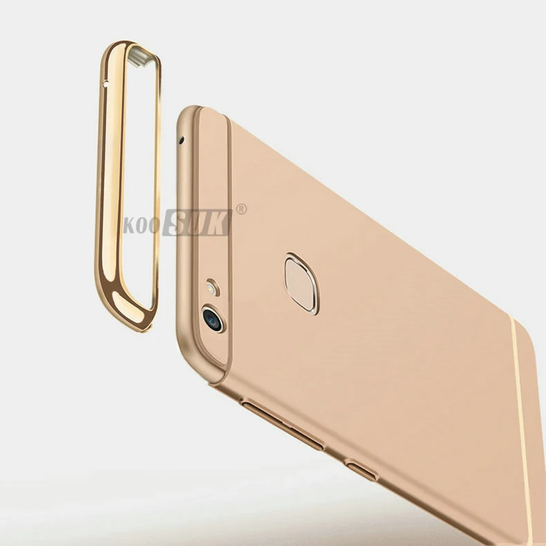 3 в 1 задняя крышка для Vivo v7 V 7 plus полная защита чехол для телефона для BBK Vivo V7+ Y75 Y79 позолоченный жесткий чехол