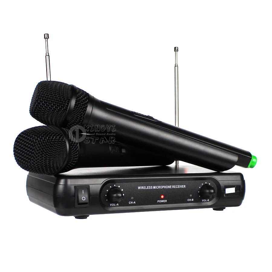 Профессиональный беспроводной микрофон для караоке двойной ручной ресивер