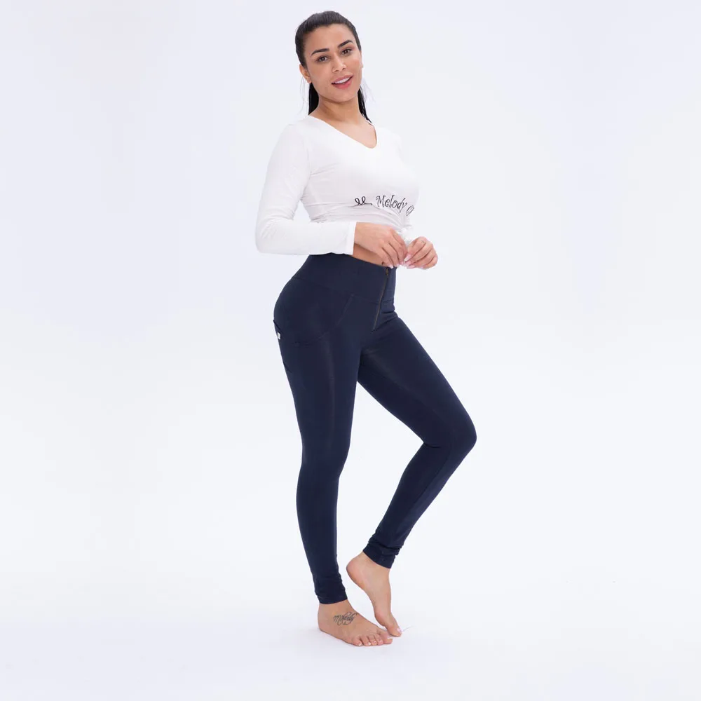Melody butt lift эластичная женская спортивная одежда трикотажные брюки высокая талия женский для фитнеса спортивные Леггинсы для йоги брюки темно-синие Леггинсы
