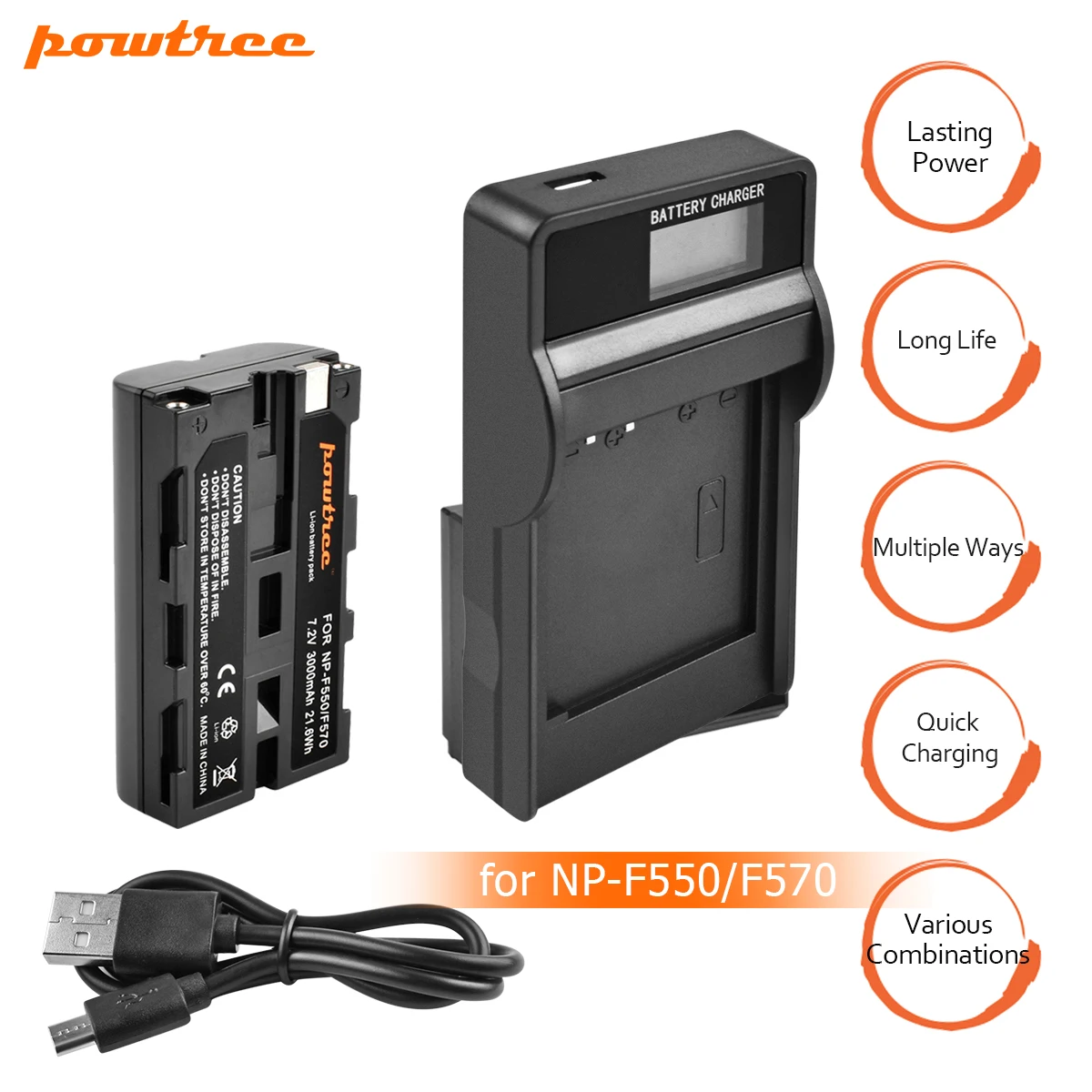 1Packs NP-F750 Li-ion Battery 7.2V 3000mAh Battery+1Port chager with LED for Sony NP-F550 NP-F770 F960 F970 L10 | Электроника