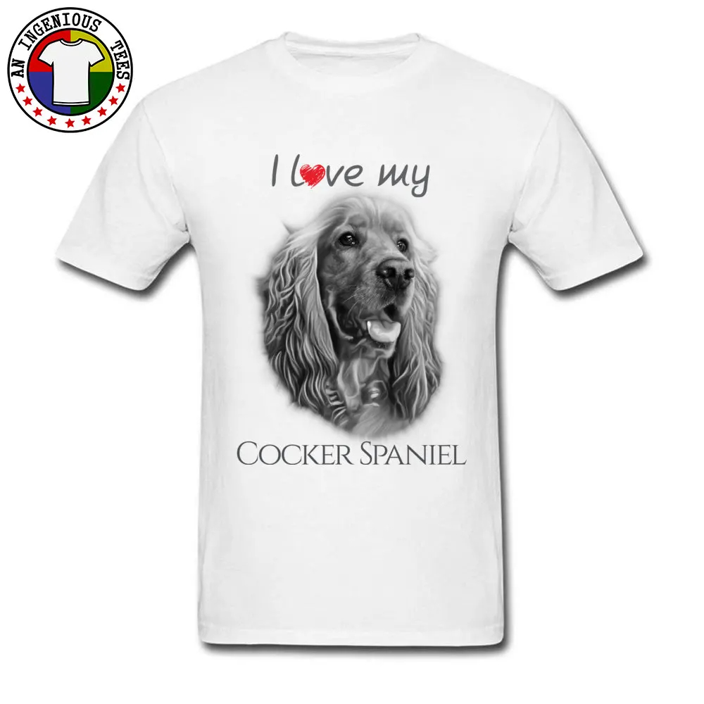 Горячая Распродажа мужские футболки I Love My Cocker Spaniel симпатичная футболка с
