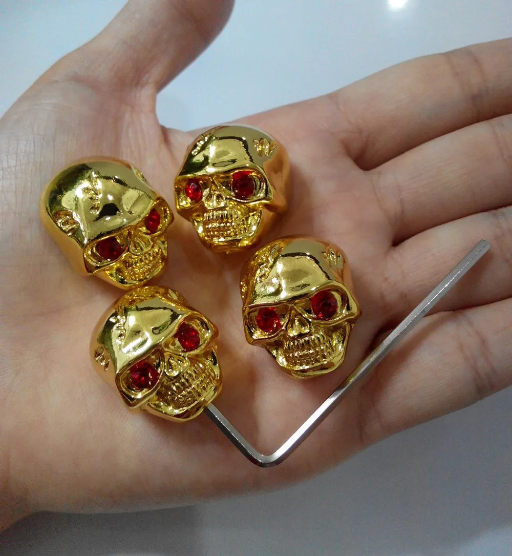 

4pcs Golden Skull Head Volume Tone Control Knob for Guitar Replacement