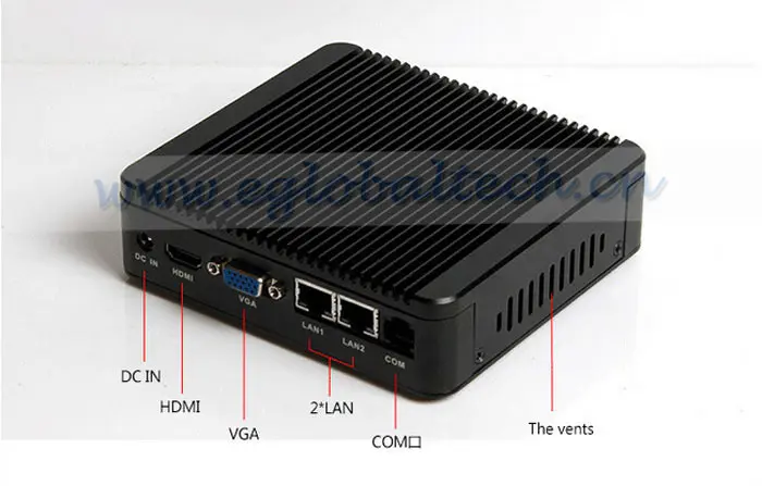Мини ПК без вентилятора Intel J1900 2 ГГц четырехъядерный процессор с com портом Win7 /