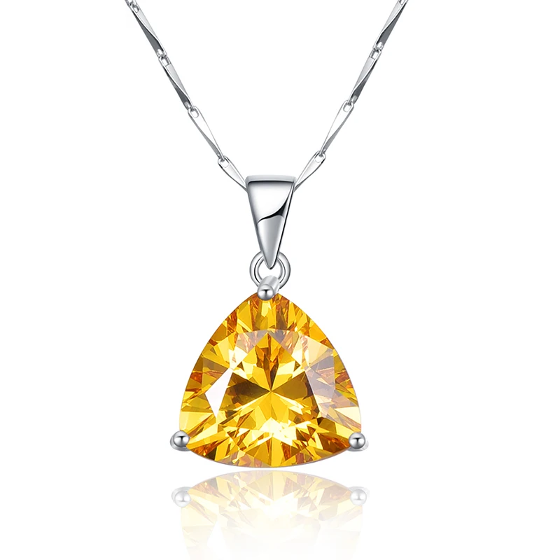 BONLAVIE 100% Серебро 925 пробы подвеска с желтым цитрином лучший подарок для девушки