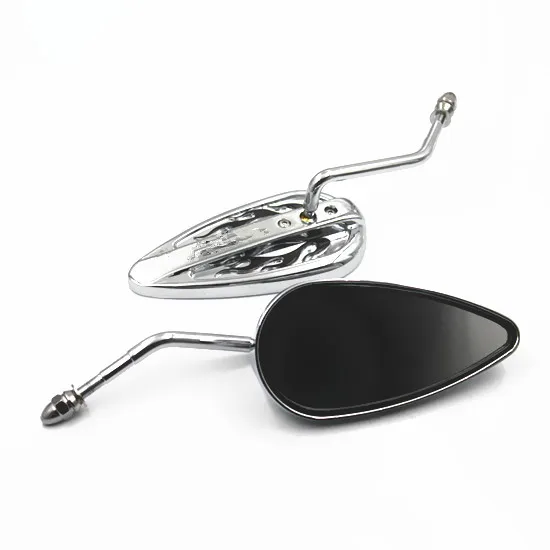 Pair Chrome CNC Aluminum Custom Mirrors Motorcycle For Harley Chopper Cruiser FXSTC XL1200V Road King FLTRX FXSB|mirror motorcycle|aluminium
