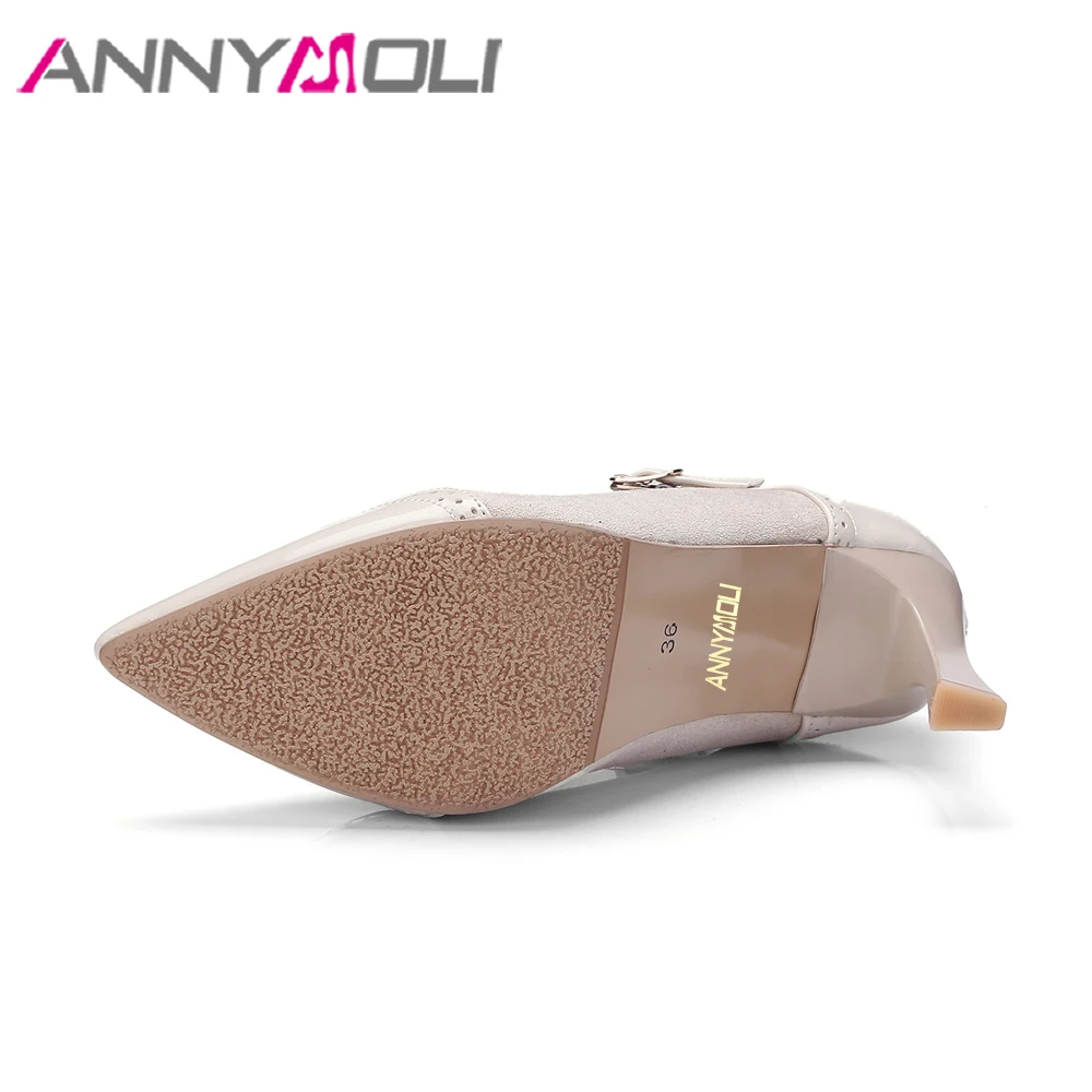 ANNYMOLI/женские туфли-лодочки на высоком каблуке Женские вечерние туфли с острым