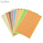 Цветные наклейки Lychee Life, 1 лист, круглые точечные этикетки сделай сам, бумажные крафтовые украшения для скрапбукинга