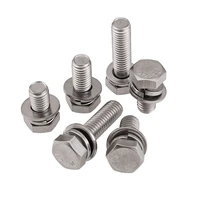3510pcs 304 stainless steel external hex trimming screws m5 m6 m8 m10 three combination screws bolts