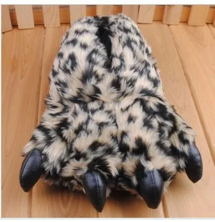 leopard 7 Дизайнерские плюшевые тапочки с рисунком животных, тигра, леопарда; сезон осень-зима; зимняя женская и мужская домашняя обувь; домашние тапочки - Цвет: leopard 7