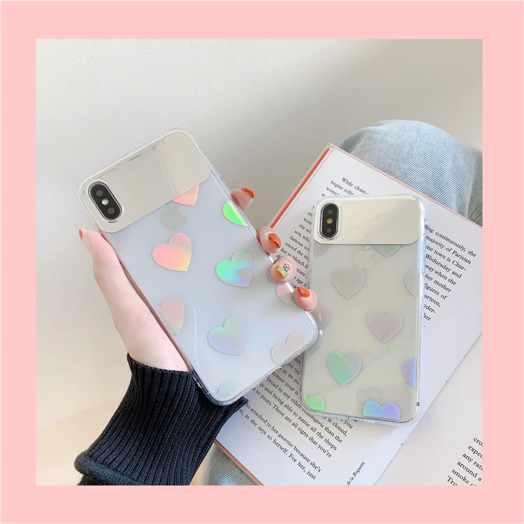 Лазерный любящее сердце Прозрачный чехол для телефона iphone XS Max X XR 8 7 Plus мягкий IMD