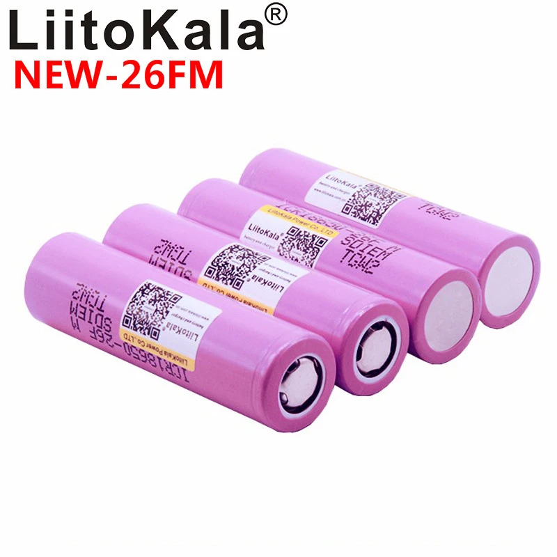 4 шт., новые 100% Оригинальные аккумуляторы Liitokala 18650 2600 мАч, стандартная литий-ионная аккумуляторная батарея 3,7 в