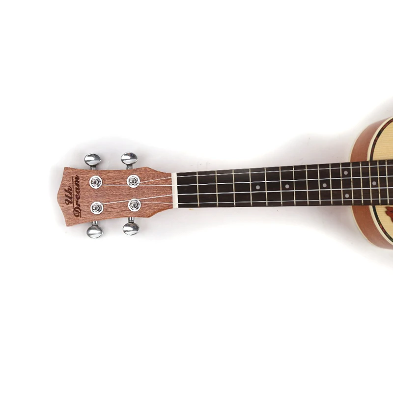 Электрическая укулеле музыкальная 23 дюймов Ель Sapele виноградное отверстие 4