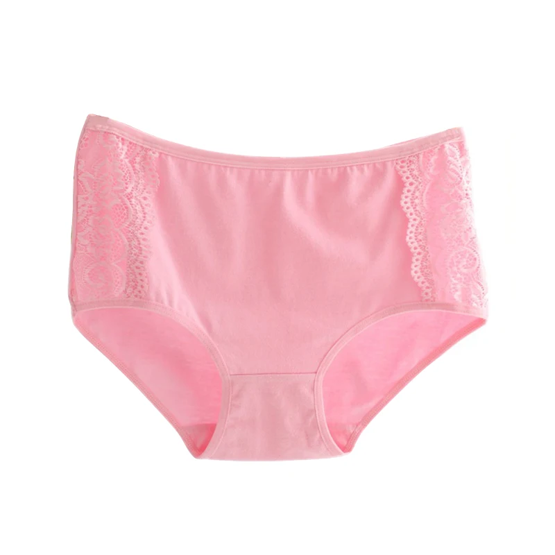 300PCS / LOT Big Size Underwear Women Cotton Briefs Panties Sexy Lace Lady Short Pants Brief Bragas |