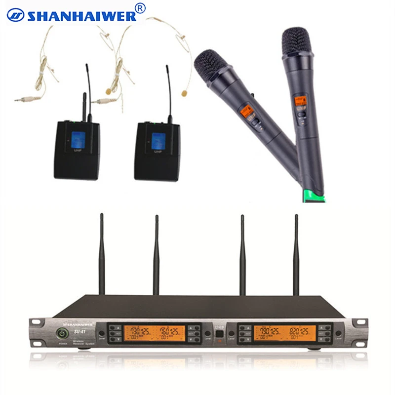 UHF профессиональный инструмент Беспроводной микрофон системы с гарнитурой и