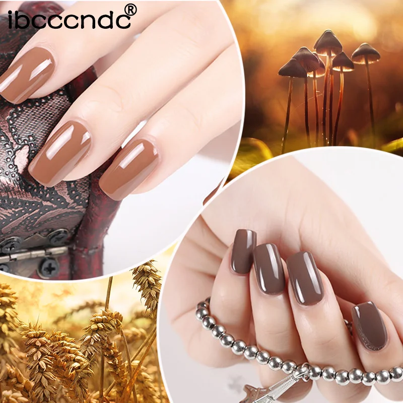 IBCCCNDC 10 мл Лак для ногтей гель УФ светодиодный светильник для сушки длительного действия полупернамента гель для ногтей Светодиодный УФ-гель Коричневая серия