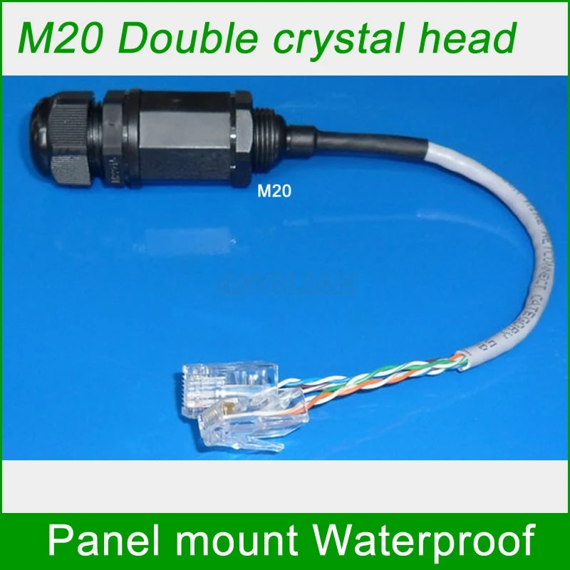 M20 RJ45 двойная кристаллическая Головка водонепроницаемый разъем с источником