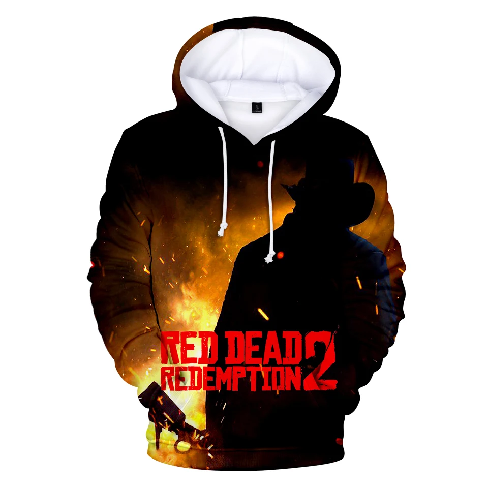 KPOP 3D толстовки Красный изображения из фильма Red Dead Redemption 2 Толстовка повседневное
