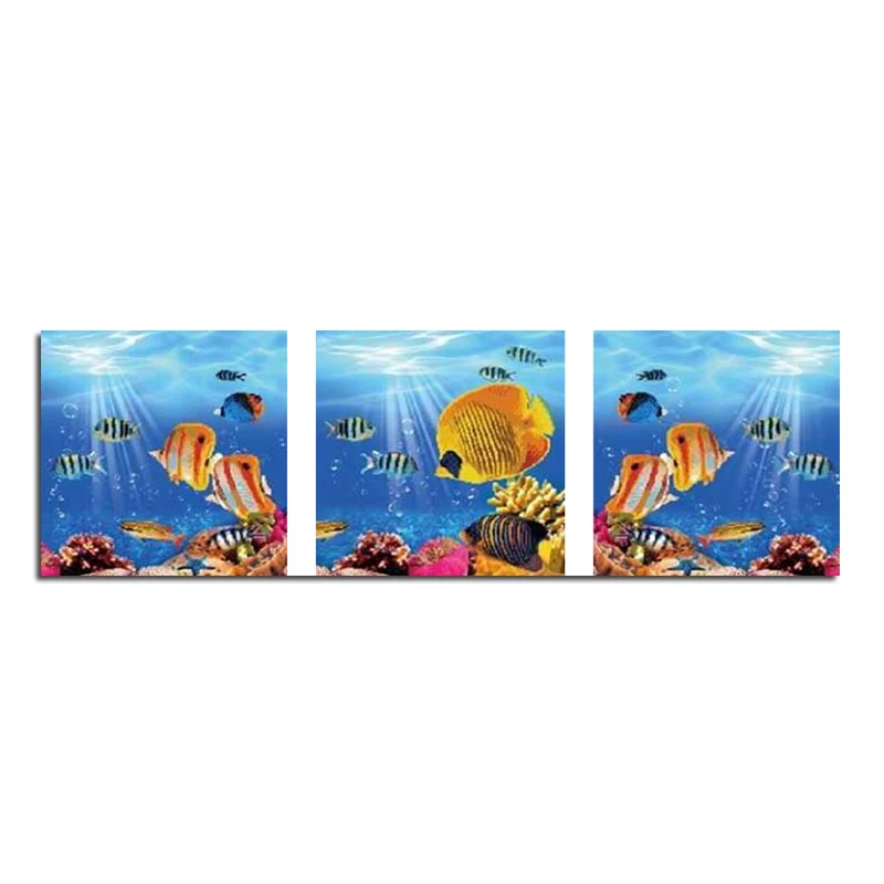 

Bottom of the sea fish sanlian 105x35 DIY square drill rhinestone pasted painting cross stitch crafts Needlework Diamond Drawing