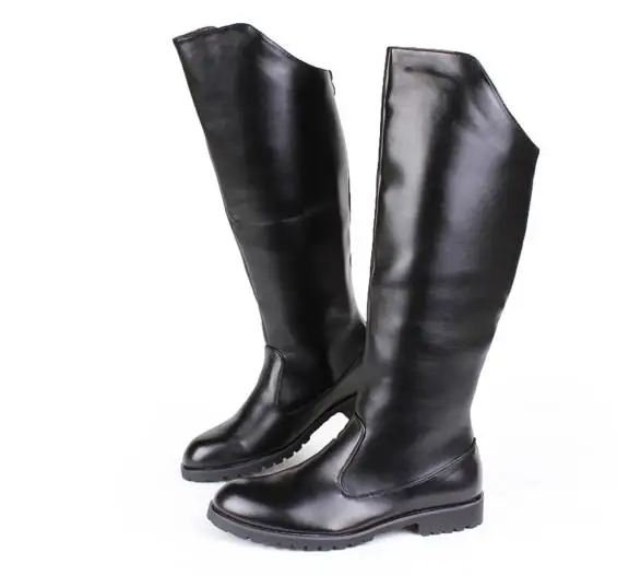 

Men British Military Army Honour Guard Motorcycle Riding Equestrian Mens Boots Knee High Casual Zipper Cowboy