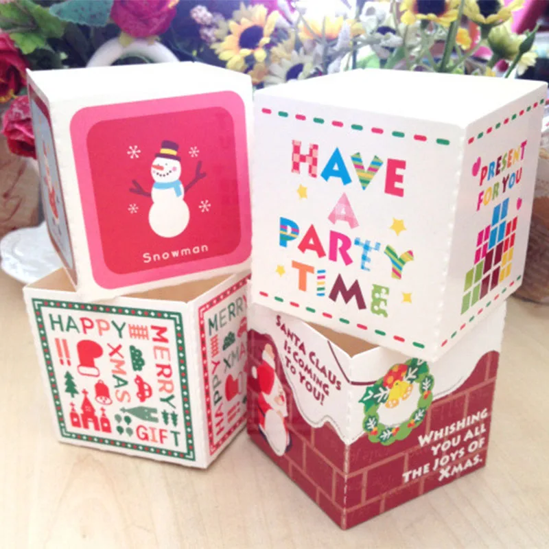 Party Supplies Merry Christmas Present Box For Kid Decoration Gifts Muffin Cake Box 6x6
