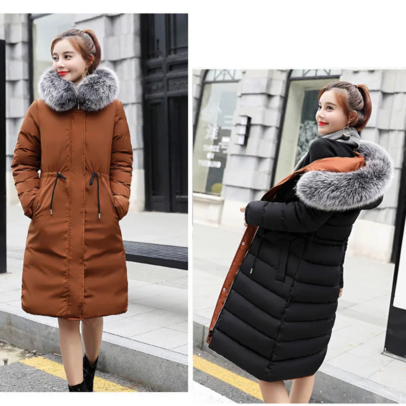Женская зимняя новая одежда пуховая хлопковая куртка большого размера Свободное