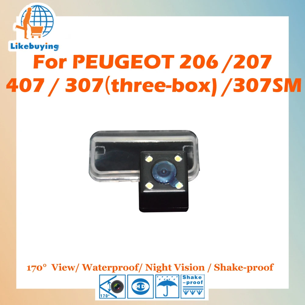 1/4 цвета CCD HD камера заднего вида для PEUGEOT 206/207/407/307 (три коробки)/307SM ночного
