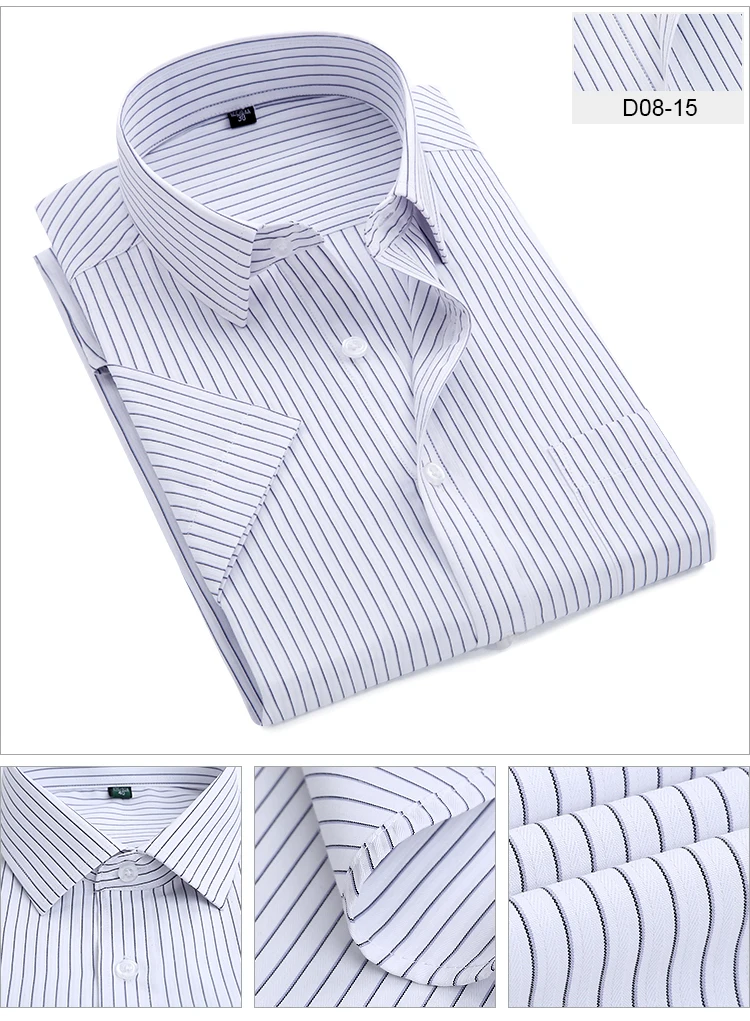 Полосатые рубашки, мужская повседневная рубашка с коротким рукавом, Chemise Homme, летняя новая модная профессиональная рубашка с квадратным воротником, Мужская блузка