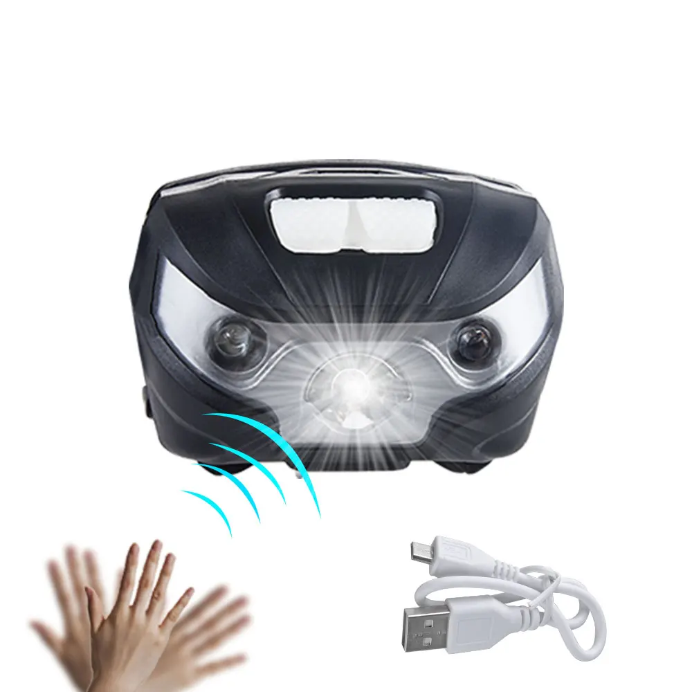 Body Motion Sensor Rechargeable Headlamp High Brightness Portable Bicycle Headlight Camping Night Fishing Torch Lantern Light | Лампы и