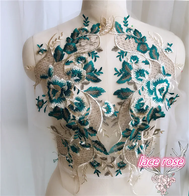 

1 пара кружевных нашивок с цветами для вечерней/женской юбки, Цветочная Кружевная аппликация, украшение для одежды «сделай сам», аксессуары ...