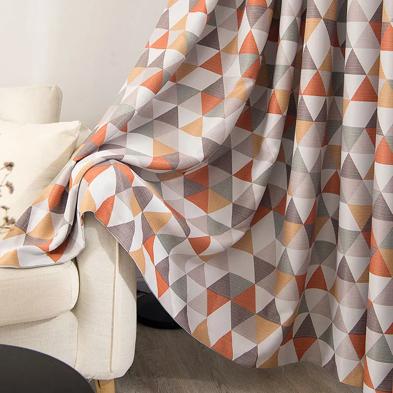 Modern Geometric Printed Curtains for Kids Room Living Bedroom Window Blackout Kitchen Curtain Sheer Tulle Treatment | Дом и сад