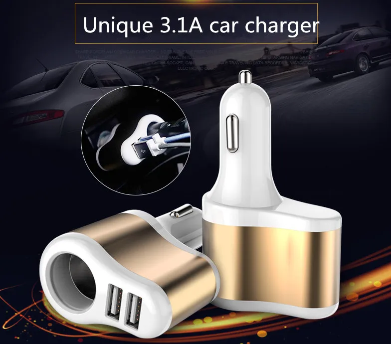 Автомобильное зарядное устройство с двумя портами 3.1A USB адаптер для Apple IPhone 6/6