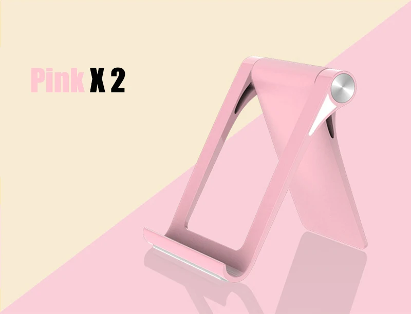 Pink 2 шт. складной настольный держатель телефона Подставка для iPhone XS MAX 8X7 6 Мобильная док-станция для samsung Galaxy S9 S8 Подставка для планшета Настольный держатель - Цвет: Pink