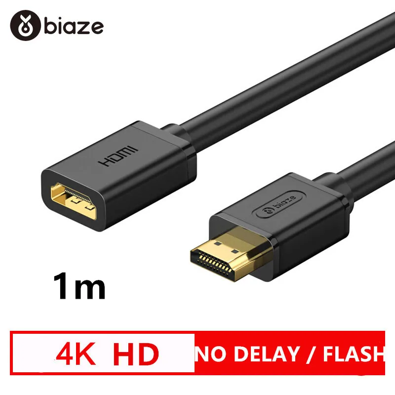 HDMI Extension Cable Biaze HDMI в VGA адаптер 1080P цифро-аналоговый видео аудио конвертер HDMI кабель для Xbox 360 PS3/4 PC ноутбук ТВ коробка проектор - Цвет: HDMI Extension Cable