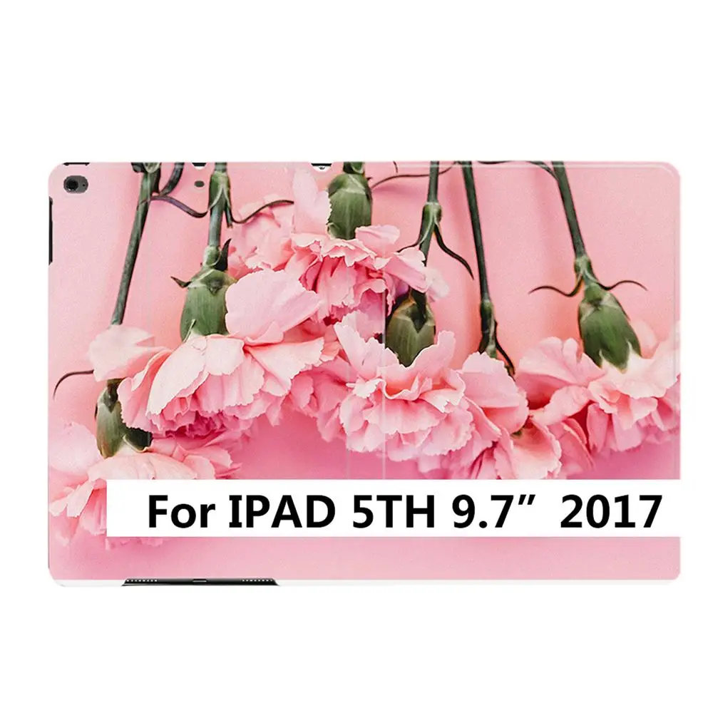 Для iPad Air 2 3 9," 56 7th 10,2" 10," PRO Mini 45 красивый розовый цветок гвоздика из искусственной кожи смарт-чехол с подставкой - Цвет: For iPad 9.7 2017