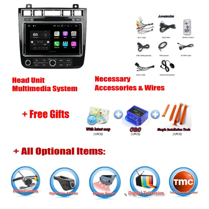 All Options Liandlee автомобиля Android системы для Volkswagen VW Touareg~ радио CD DVD плеер gps Nav Navi навигации HD экран мультимедиа - Цвет: All Options