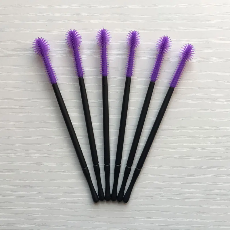 

50pcs Silicone Make up Brush One-Off Disposable Eyelashes Brush Wands Applicator Ball tip makeup accessories tools Free shipping