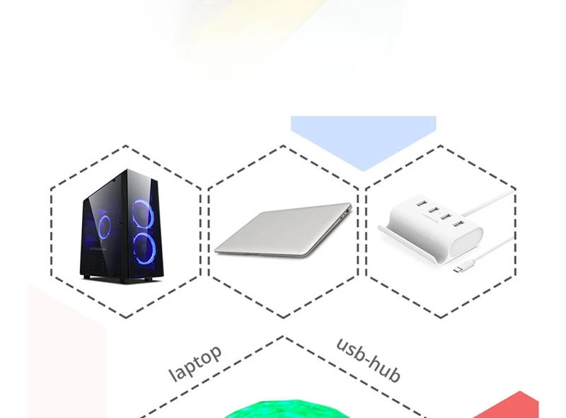 Weill Hsu Mini USB декоративный DJ светодиодный светильник Ритм вспышка красочный звук контроль детская лампа для автомобиля фестиваль Вечерние