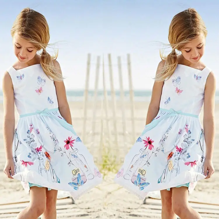 2017 Designer A-line Princess Dress Girl Clothes Character Pattern Baby Kids Costume Girls Dresses Summer | Детская одежда и обувь