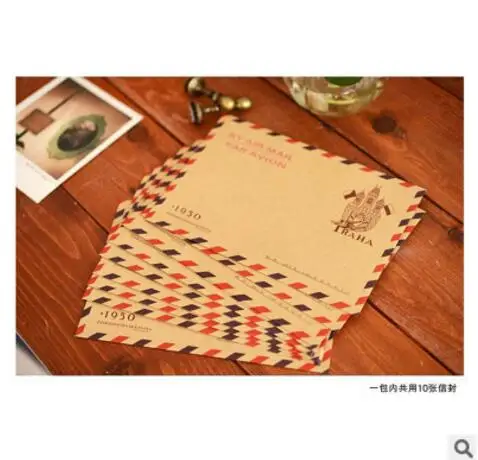 10 шт./упак. большой Размеры Конверт Ретро открытка с буквами Высокое качество