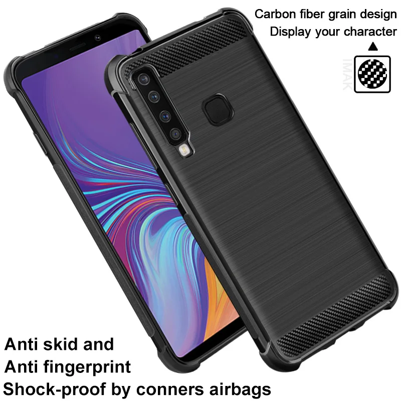 Samsung Galaxy A9 2018 чехол Imak углеродного волокна для samsung A7 Мягкая силиконовая подушка