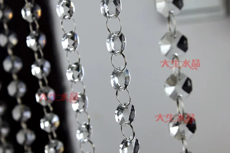 10 strands 2 holes clear 14mm octagon beads crystal chandelier lamp parts prism ornaments | Аксессуары для освещения