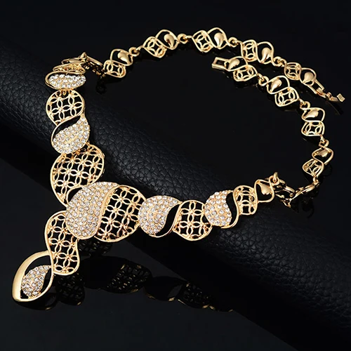 Свадебный подарок ожерелье чокер с кристаллами серьги браслет кольцо ювелирный