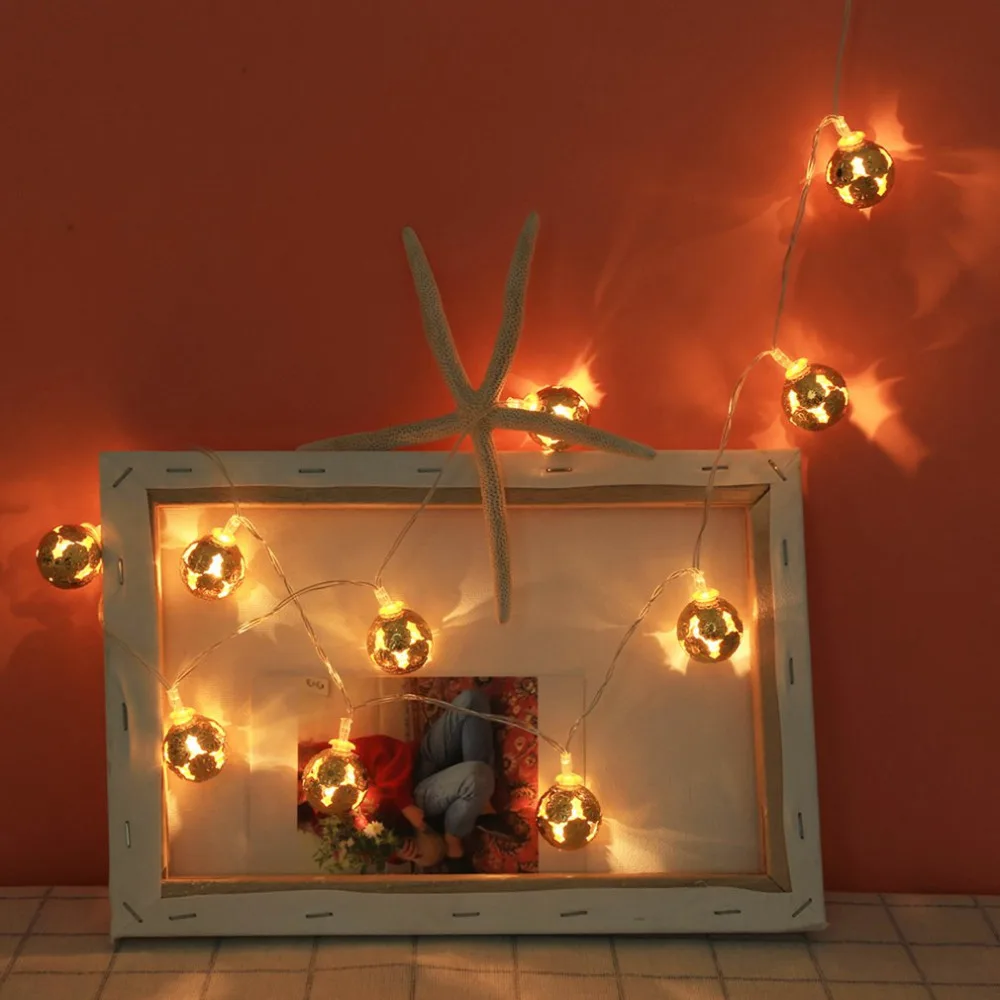 Металлический шар праздничный занавес световая гирлянда теплый белый свет для